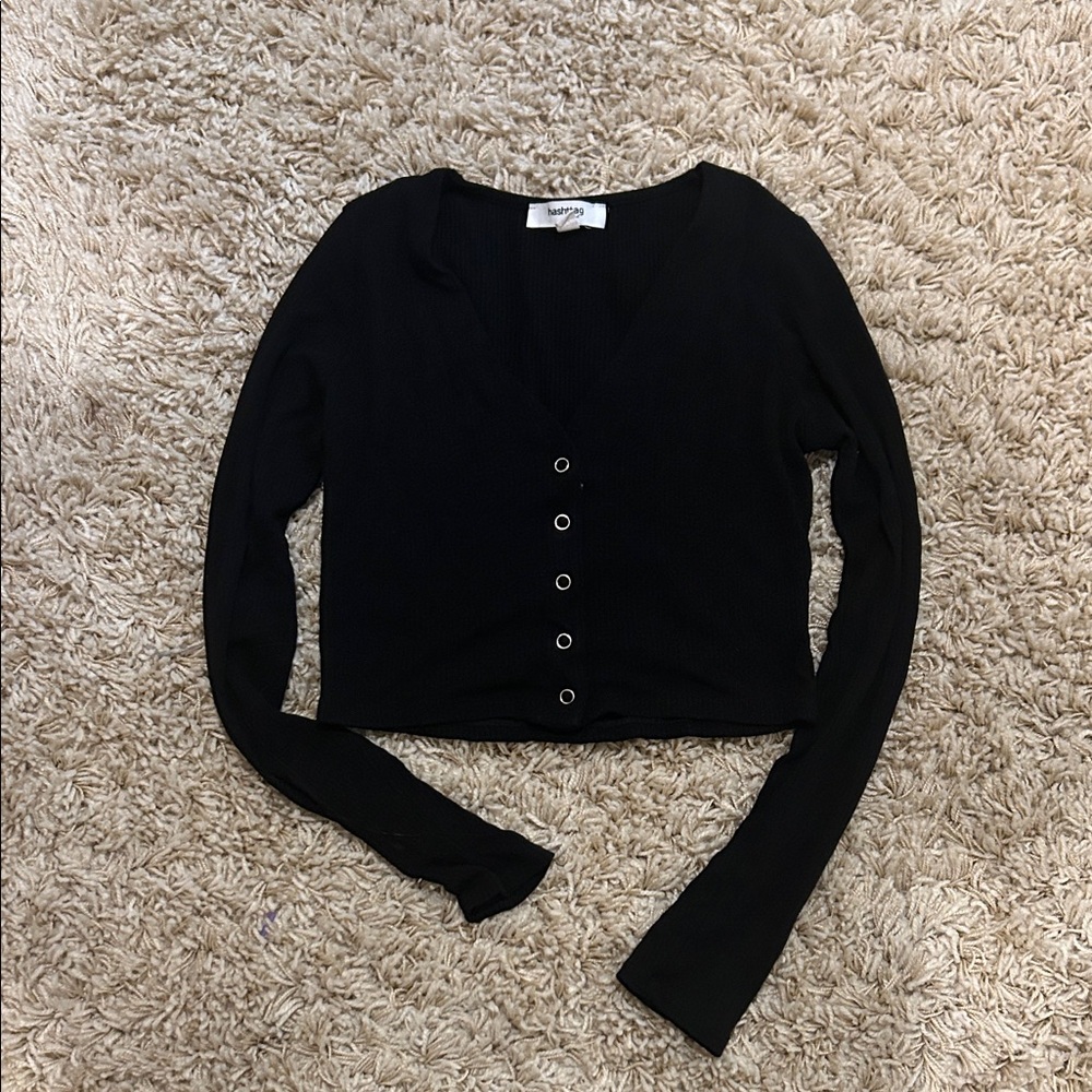 Black Button-Up Kids Long Sleeve by hashtag